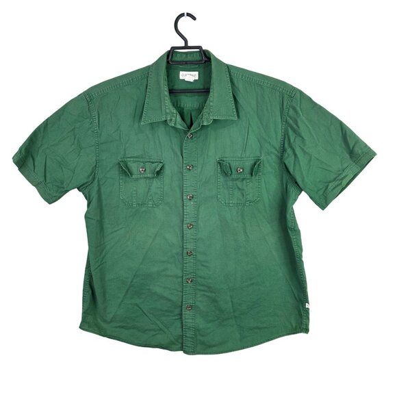 Mens Magellan Outdoors Green Shirt Button Up Short Sleeve 100% Cotton Size 2XL - Picture 1 of 6
